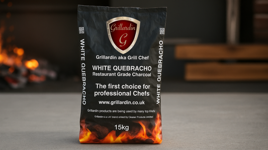 Grillardin Charcoal hit’s the grill.